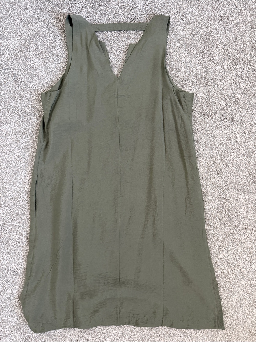 Banana Republic Olive Green Sleeveless Notch-Neck Shift Dress - Picture 3 of 6